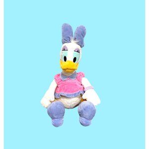 Disney Daisy Duck Plush Toy 18" Stuffed Animal in Pink & Purple Outfit